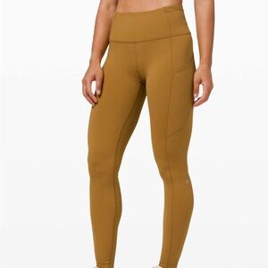 Lululemon Fast and Free High-Rise Tight 28″ Brushed Nulux (Spiced Bronze) Size 6